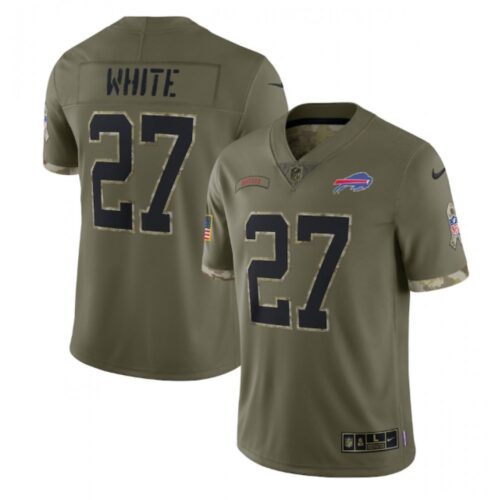 6862482dceced_1 Men's Buffalo Bills #27 Tre'Davious White Olive 2022 Salute To Service Limited Stitched Jersey
