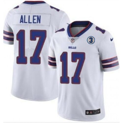 686248a66b6ab_1 Men's Buffalo Bills #17 Josh Allen White With NO.3 Patch Vapor Untouchable Limited Stitched NFL Jersey
