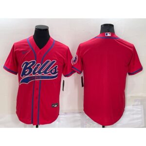 686248e34d76d_1 Men's Buffalo Bills Blank Red Cool Base Stitched Baseball Jersey
