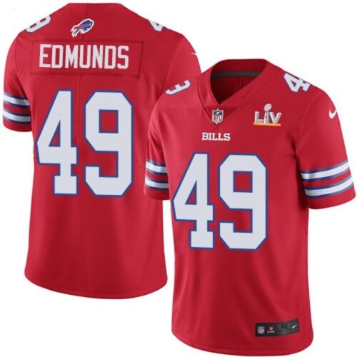 686248fdd8a0e_1 Men's Buffalo Bills #49 Tremaine Edmunds Red 2021 Super Bowl LV Stitched NFL Jersey