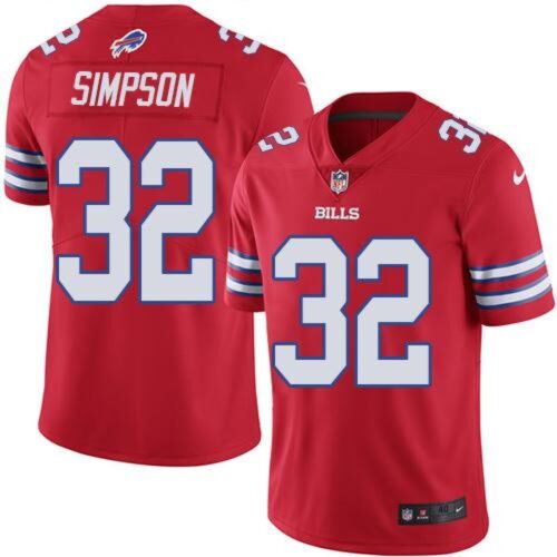6862498a5be1a_1 Men's Bills #32 O. J. Simpson Red Vapor Untouchable Stitched Jersey