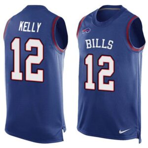 686249ea92b34_1 Bills #12 Jim Kelly Royal Blue Team Color Men's Stitched NFL Limited Tank Top Jersey