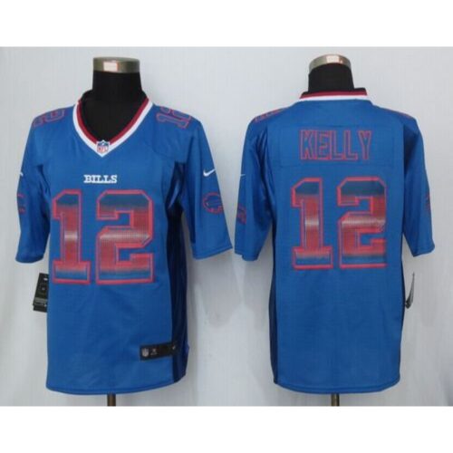 686249edcbaeb_1 Bills #12 Jim Kelly Royal Blue Team Color Men's Stitched NFL Limited Strobe Jersey