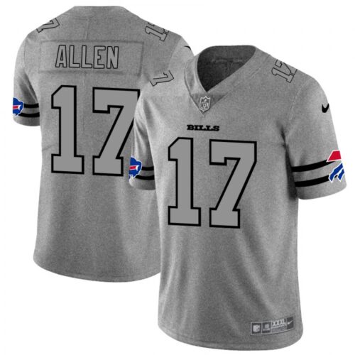 68624b507079c_1 Men's Buffalo Bills #17 Josh Allen 2019 Gray Gridiron Team Logo Limited Stitched NFL Jersey
