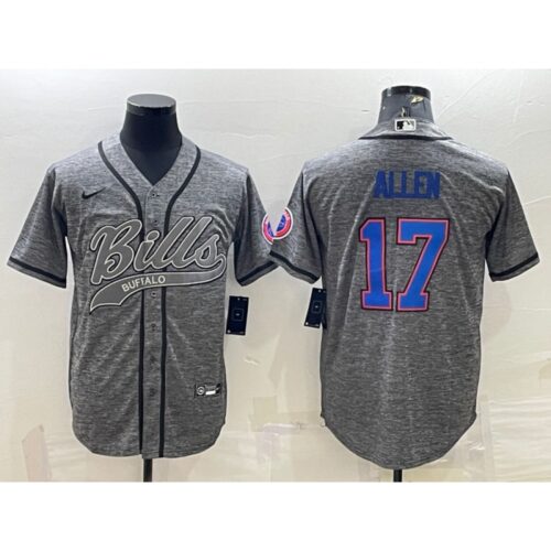 68624b9d547d3_1 Men's Buffalo Bills #17 Josh Allen Grey With Patch Cool Base Stitched Baseball Jersey