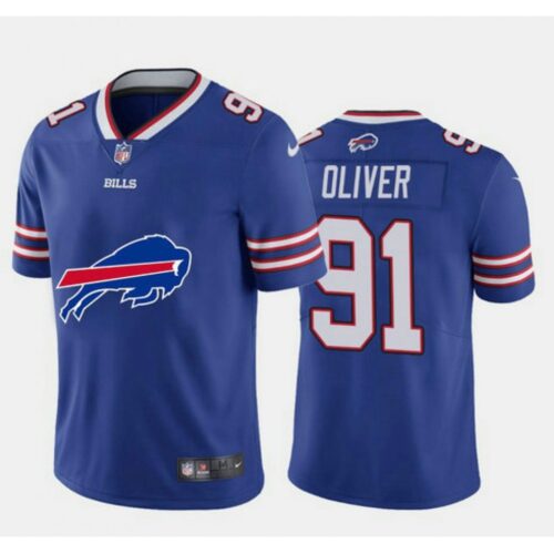 68624beed2622_1 Men's Buffalo Bills #91 Ed Oliver Blue 2020 Team Big Logo Limited Stitched Jersey
