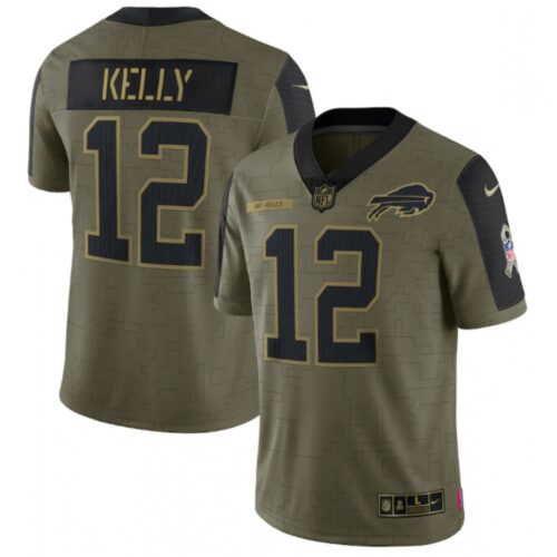 68624c0083959_1 Men's Buffalo Bills #12 Jim Kelly 2021 Olive Salute To Service Limited Stitched Jersey