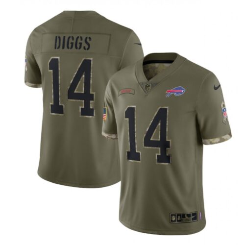 68624c04258e7_1 Men's Buffalo Bills #14 Stefon Diggs Olive 2022 Salute To Service Limited Stitched Jersey