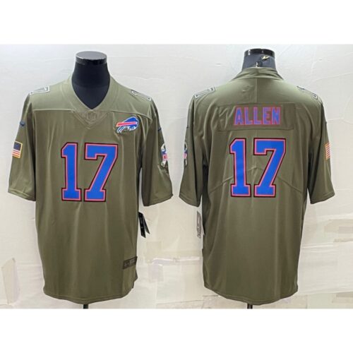 68624c171622a_1 Men's Buffalo Bills #17 Josh Allen Olive Salute To Service Limited Stitched Jersey