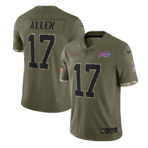 68624c1a7517f_1 Men's Buffalo Bills #17 Josh Allen Olive 2022 Salute To Service Limited Stitched Jersey