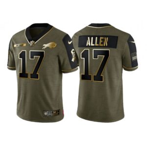 68624c1dcaac1_1 Men's Buffalo Bills #17 Josh Allen 2021 Olive Golden Salute To Service Limited Stitched Jersey