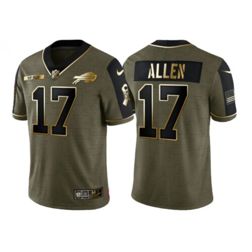 68624c1dcaac1_1 Men's Buffalo Bills #17 Josh Allen 2021 Olive Golden Salute To Service Limited Stitched Jersey