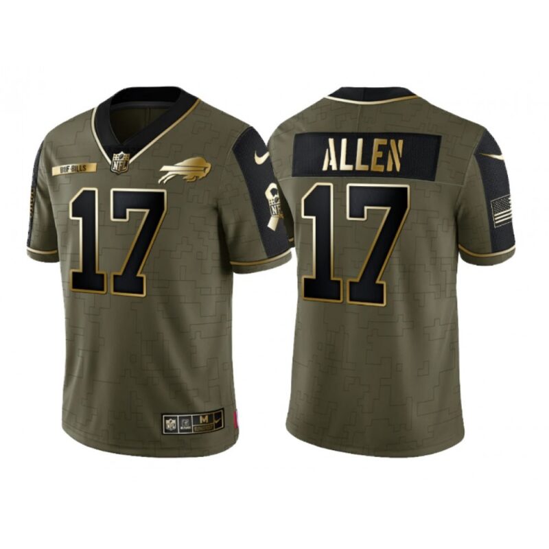 68624c1dcaac1_1 Men's Buffalo Bills #17 Josh Allen 2021 Olive Golden Salute To Service Limited Stitched Jersey
