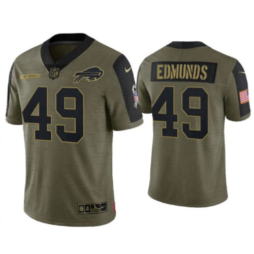 68624c2b7a042_1 Men's Buffalo Bills #49 Tremaine Edmunds 2021 Olive Salute To Service Limited Stitched Jersey