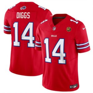 68624c48bf7a7_1 Men's Buffalo Bills #14 Stefon Diggs Red 2023 F.U.S.E. With John Madden Patch Vapor Limited Stitched Football Jersey