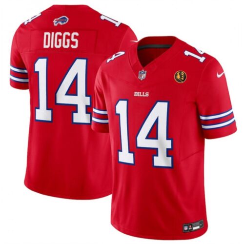 68624c48bf7a7_1 Men's Buffalo Bills #14 Stefon Diggs Red 2023 F.U.S.E. With John Madden Patch Vapor Limited Stitched Football Jersey