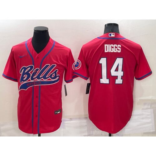 68624c505a2de_1 Men's Buffalo Bills #14 Stefon Diggs Red Cool Base Stitched Baseball Jersey