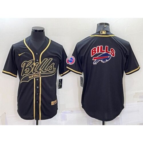 68624c848d1a4_1 Men's Buffalo Bills Black Team Big Logo With Patch Cool Base Stitched Baseball Jersey