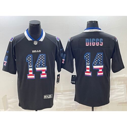 68624cb8e82fe_1 Men's Buffalo Bills #14 Stefon Diggs Black 2018 USA Flag Fashion Limited Stitched Jersey