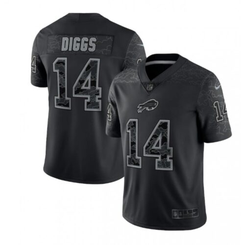 68624cc6b2f55_1 Men's Buffalo Bills #14 Stefon Diggs Black Reflective Limited Stitched Football Jersey