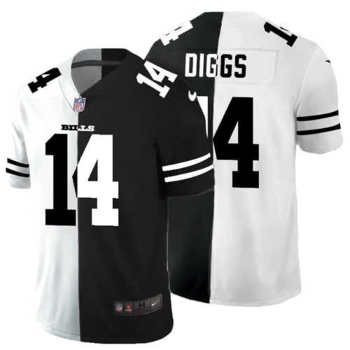68624ccab95e0_1 Men's Buffalo Bills #14 Stefon Diggs Black White Split Vapor Untouchable Limited Stitched Jersey