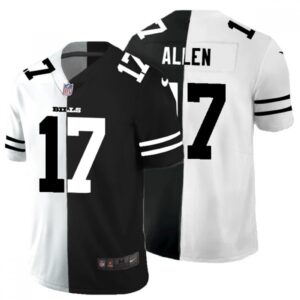 68624cd186878_1 Men's Buffalo Bills #17 Josh Allen Black & White Split Limited Stitched Jersey