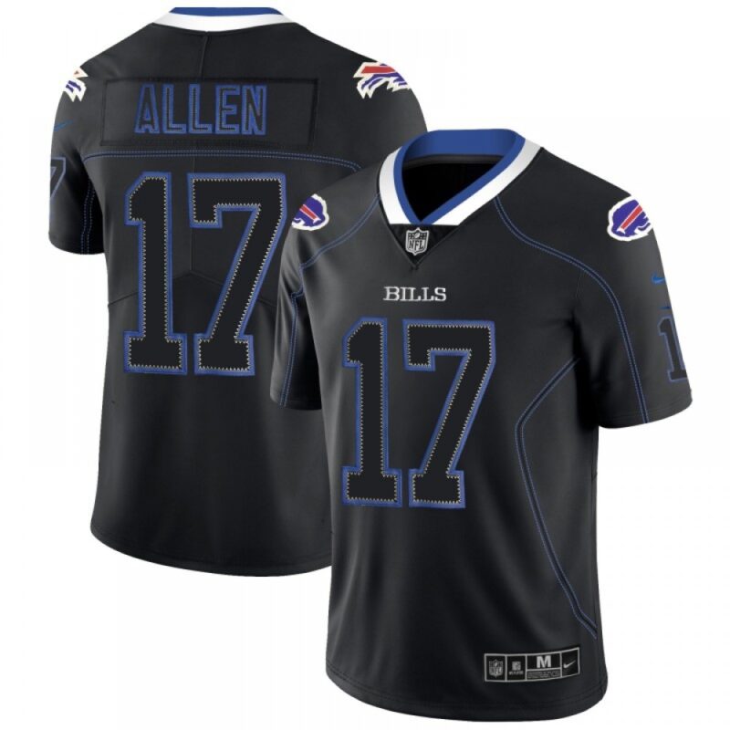 68624ce653aea_1 Men's Buffalo Bills #17 Josh Allen Black 2018 Lights Out Color Rush NFL Limited Jersey