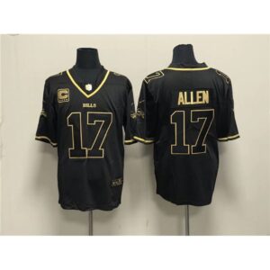 68624cf1b9964_1 Men's Buffalo Bills #17 Josh Allen Black Gold With 4-star C Patch Limited Stitched Jersey
