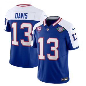 68624da83dd9b_1 Men's Buffalo Bills #13 Gabe Davis Blue/White 35th And 75th Patch 2023 F.U.S.E. Throwback Vapor Untouchable Limited Stitched Jersey