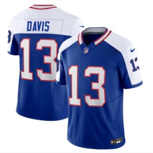 68624dabbb02a_1 Men's Buffalo Bills #13 Gabe Davis Blue/White 2023 F.U.S.E. Throwback Vapor Untouchable Limited Stitched Jersey