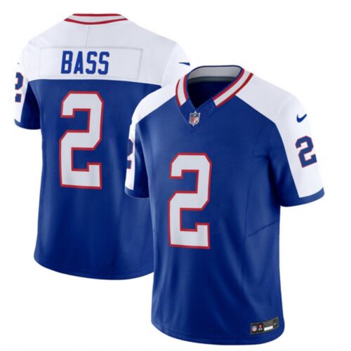 68624dc04b378_1 Men's Buffalo Bills #2 Tyler Bass Blue/White 2023 F.U.S.E. Throwback Vapor Untouchable Limited Stitched Jersey