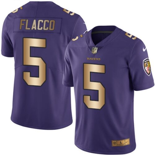 68624e061c68a_1 Ravens #5 Joe Flacco Purple Men's Stitched NFL Limited Gold Rush Jersey