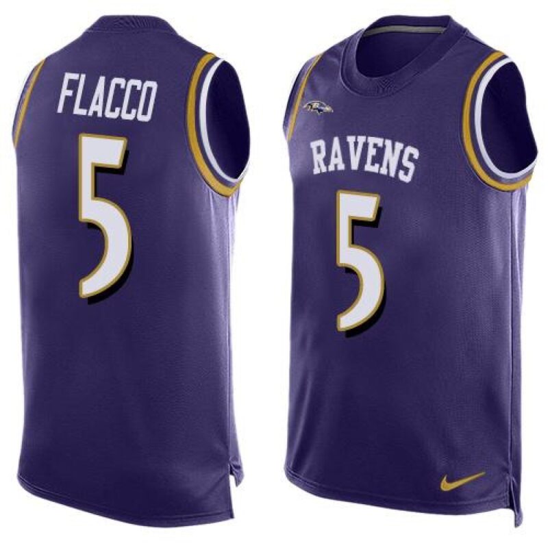 68624e0d8202a_1 Ravens #5 Joe Flacco Purple Team Color Men's Stitched NFL Limited Tank Top Jersey