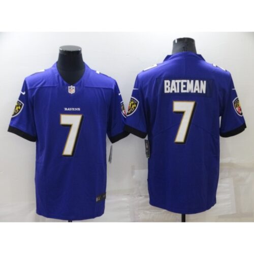 68624e445ae0a_1 Men's Baltimore Ravens #7 Rashod Bateman Purple Vapor Untouchable Limited Stitched Jersey