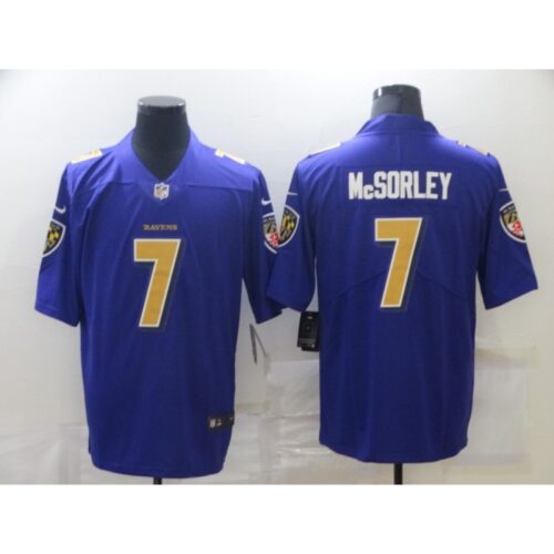 68624e47b8bbf_1 Men's Baltimore Ravens #7 Trace McSorley Purple Color Rush Limited Jersey