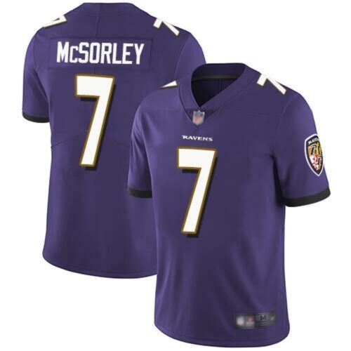 68624e4b42acc_1 Men's Baltimore Ravens #7 Trace McSorley Purple Vapor Untouchable Limited Jersey