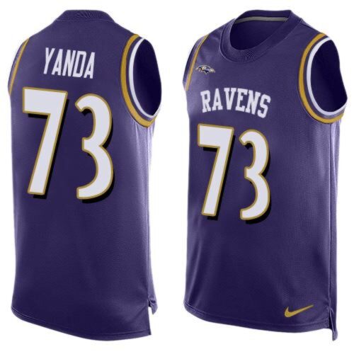 68624e55dcffb_1 Ravens #73 Marshal Yanda Purple Team Color Men's Stitched NFL Limited Tank Top Jersey