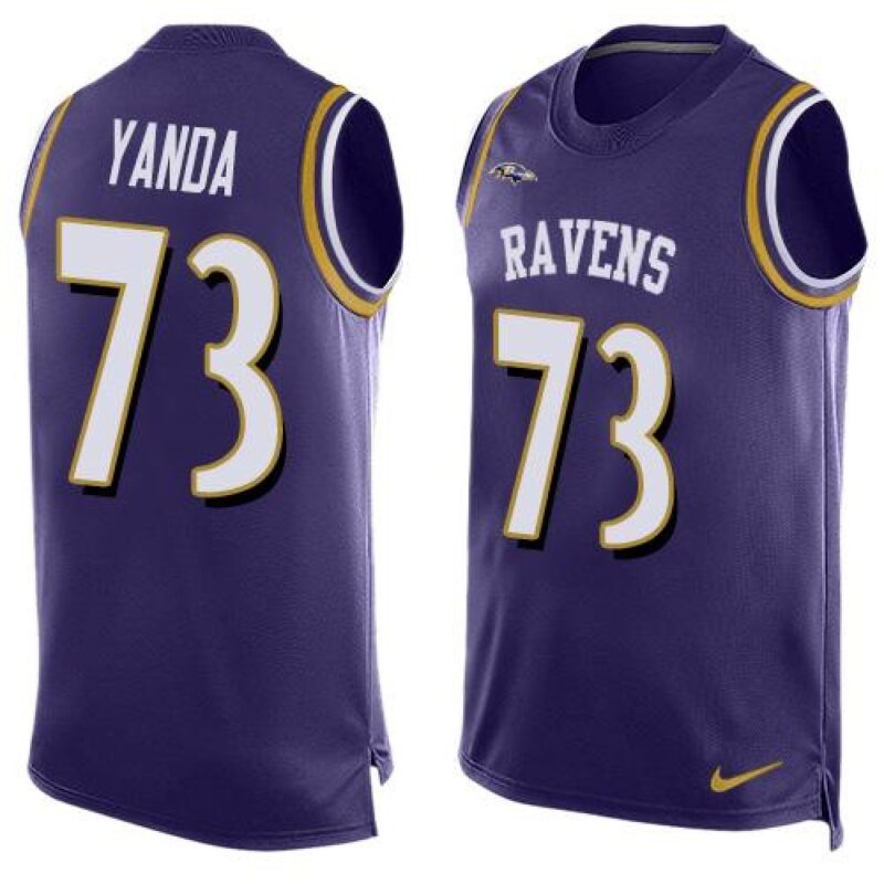 68624e55dcffb_1 Ravens #73 Marshal Yanda Purple Team Color Men's Stitched NFL Limited Tank Top Jersey