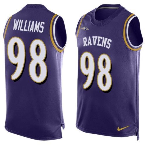 68624e91e623d_1 Ravens #98 Brandon Williams Purple Team Color Men's Stitched NFL Limited Tank Top Jersey