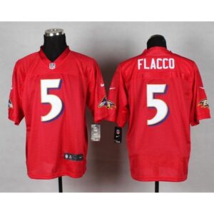 68624e98e248f_1 Ravens #5 Joe Flacco Red Men's Stitched NFL Elite QB Practice Jersey