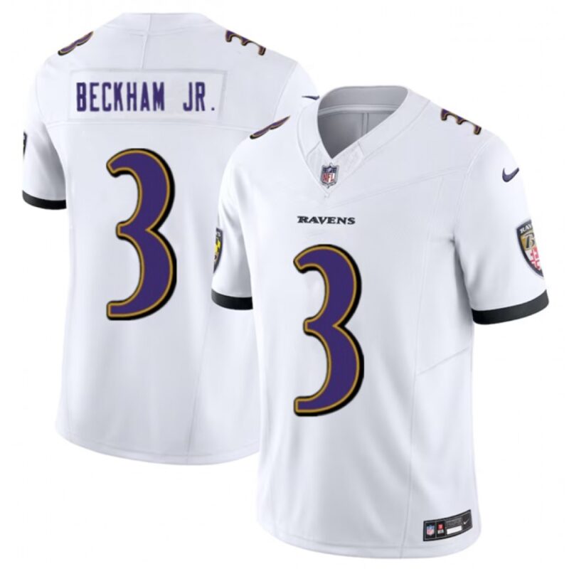 68624e9f965ff_1 Men's Baltimore Ravens #3 Odell Beckham Jr. White 2023 F.U.S.E. Vapor Untouchable Stitched Football Jersey