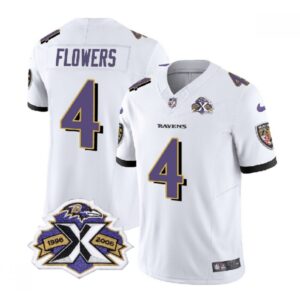 68624ea6a675e_1 Men's Baltimore Ravens #4 Zay Flowers White 2023 F.U.S.E With Patch Throwback Vapor Limited Jersey