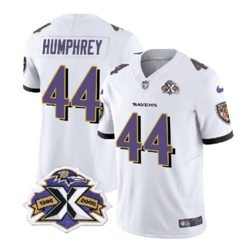 68624eaa4f941_1 Men's Baltimore Ravens #44 Marlon Humphrey White 2023 F.U.S.E With Patch Throwback Vapor Limited Jersey