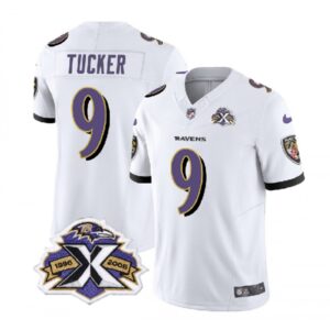 68624eb14286c_1 Men's Baltimore Ravens #9 Justin Tucker White 2023 F.U.S.E With Patch Throwback Vapor Limited Jersey
