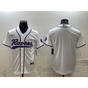 68624ec2eb0ec_1 Men's Baltimore Ravens Blank White With Patch Cool Base Stitched Baseball Jersey