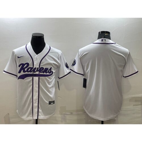 68624ec2eb0ec_1 Men's Baltimore Ravens Blank White With Patch Cool Base Stitched Baseball Jersey