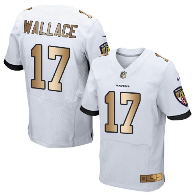 68624ee010177_1 Ravens #17 Mike Wallace White Men's Stitched NFL New Elite Gold Jersey