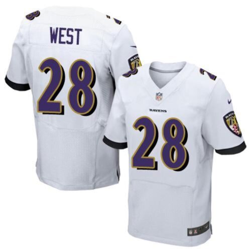 68624ee72b1b5_1 Ravens #28 Terrance West White Men's Stitched NFL New Elite Jersey