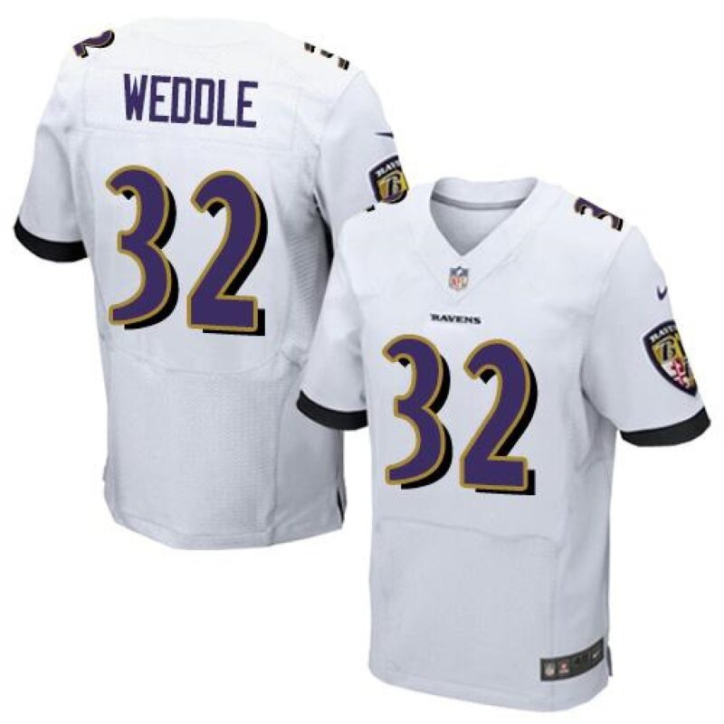 68624eeab697c_1 Ravens #32 Eric Weddle White Men's Stitched NFL New Elite Jersey