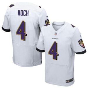 68624eee477c5_1 Ravens #4 Sam Koch White Men's Stitched NFL New Elite Jersey